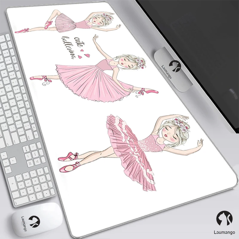 

Kawaii Ballerina Girl Mouse Pad Anime Gaming Accessories Laptop Keyboard Deskmat Completo PC Tapis De Souris Ковер Cute Mousepad