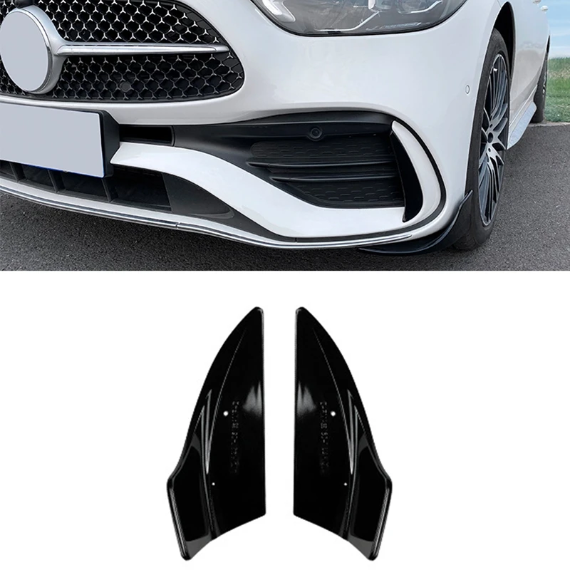 

1 Set Front Bumper Lip Spoiler Splitters Diffuser For Mercedes-Benz C-Class W206 AMG C200 C260 C43 Brabus Black