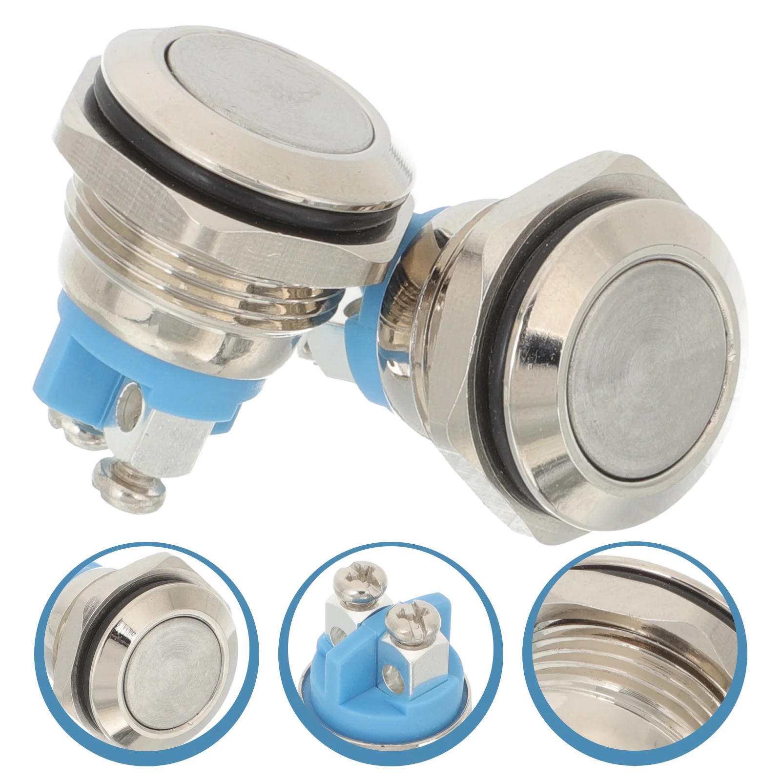 

2 Pcs Doorbell Replacement Parts Kit Wired Button Front Nickel-plated Copper Only