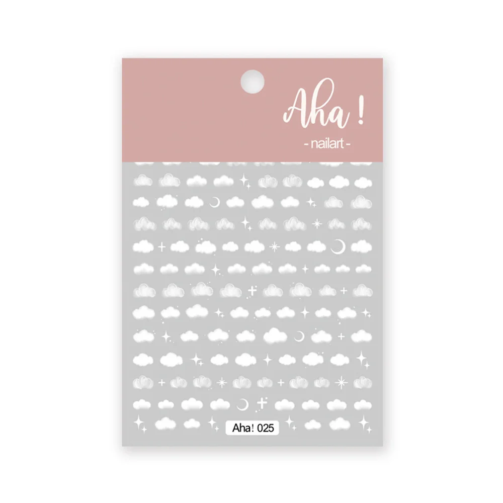 1Pc White Cloud Nail Stickers/Ultra thin Art Stickers Self Adhesive Decals Star Moon/White Flower/Clouds Kawaii nail color - купить по