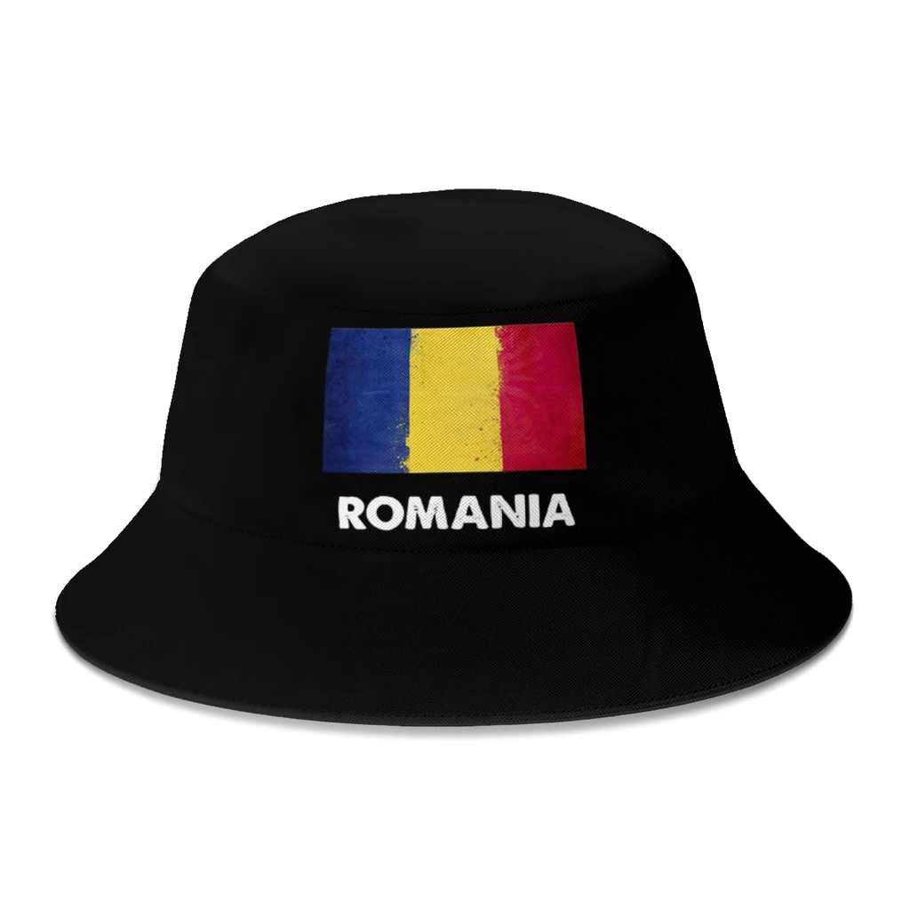 

New Summer Romania Flag Design Romanian Bucket Hats for Unisex Outdoor Travel Foldable Bob Fishing Hat Girls Boys Panama Gorros