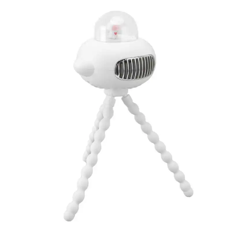 

Wall Fan Baby Stroller Fan Octopus Shape 3 Speed Adjustable USB Charging White Portable Handheld Fan with Night Light Air