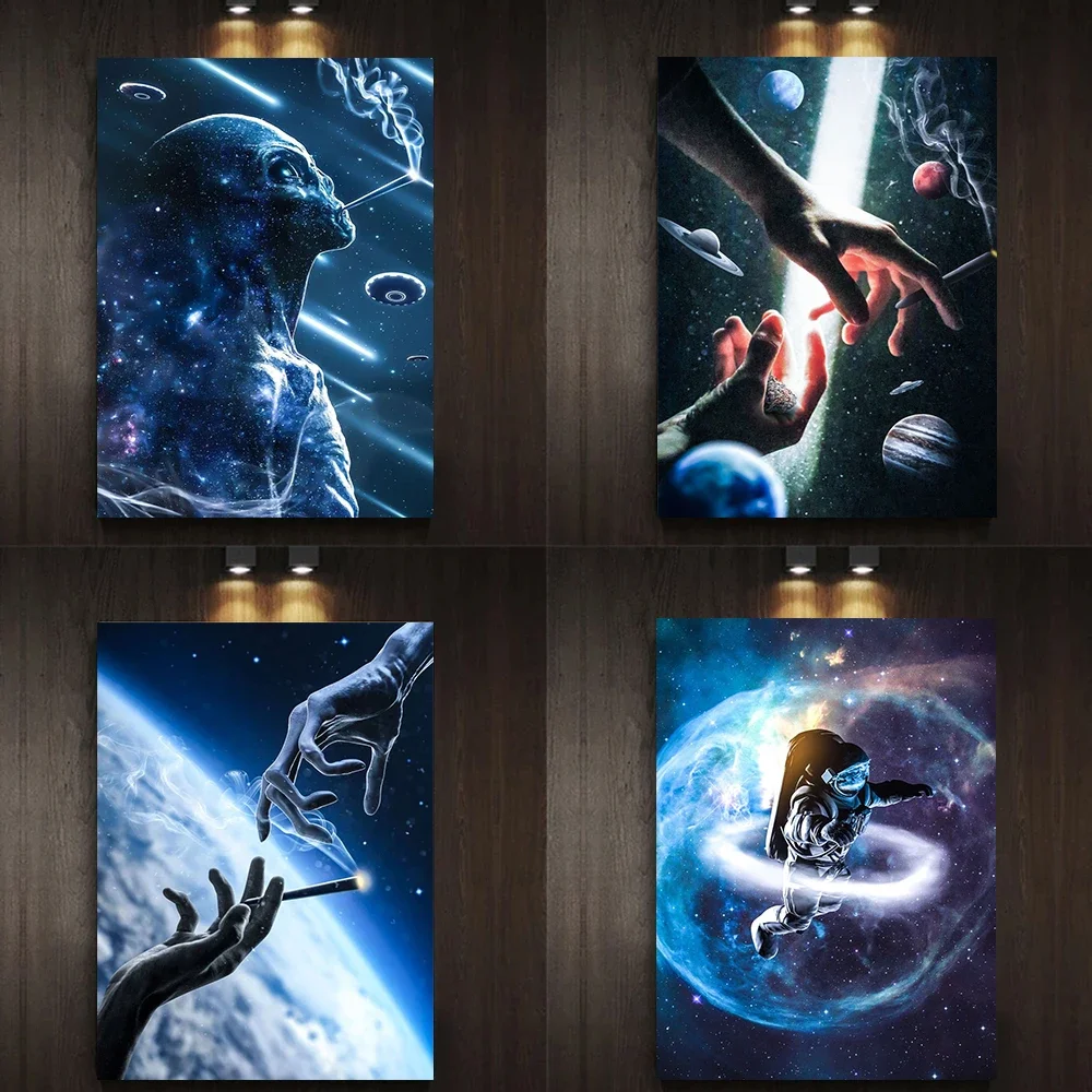 Современный стиль Alien Dym NLO Научная фантастика Космический астронавт Искусство