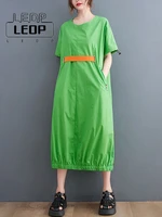 ledp short sleeve cotton retro dress women 2022 fashion casual loose fashion long summer elegant comfortable dress clothing