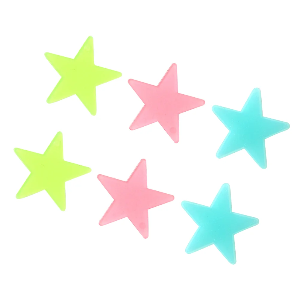 

100 PCS/6 Glow In Dark Wall Decor Fluorescent Ceiling Stars Fluorescent Wall Decor Fluorescent Stars Stickers Shine 3D DIY Stars