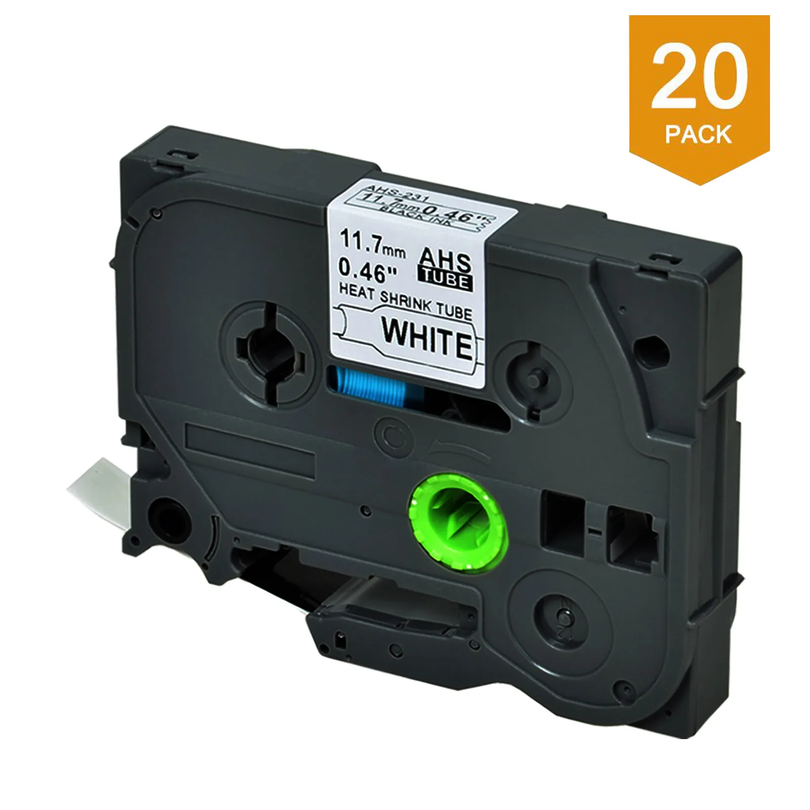 

20 Pcs Heat Shrink Tube Tape 12mm Replace with Brother Hse-211 231 221 241 251 Balck on White Black on Yellow Label Maker