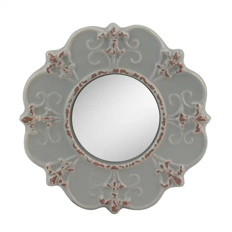 

Gray French Country Ceramic Accent Mirror