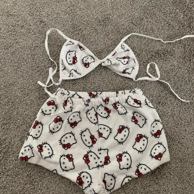 Свободная Женская пижама Miniso Sanrio Hello Kitty из двух частей женские штаны для сна с