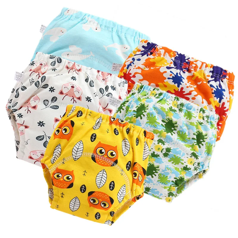 30pc/Lot  Waterproof Cloth Diapers Reusable Toolder Nappies Diaper Baby Underwear Baby Cotton Training Pants Panties