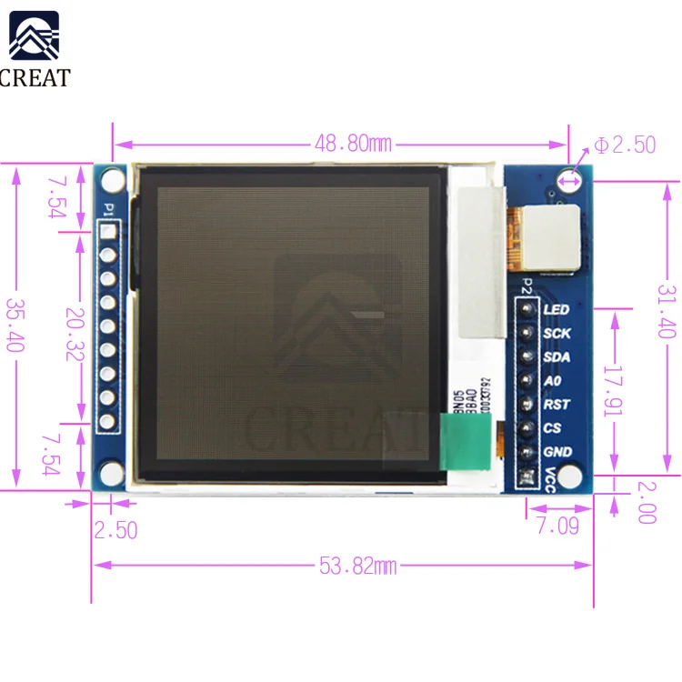 ЖК-дисплей 1 6 дюйма 130x130 TFT модуль SSD1283 последовательный интерфейс SPI 130130 ЖК-модуль