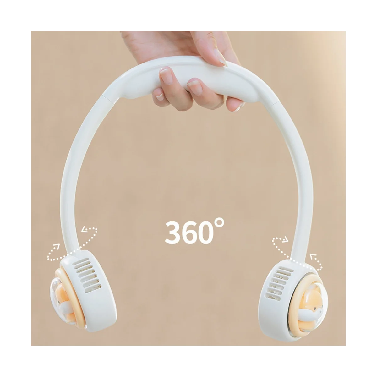 

Портативный бесшумный мини-вентилятор с шейным ободом, 1800 мАч