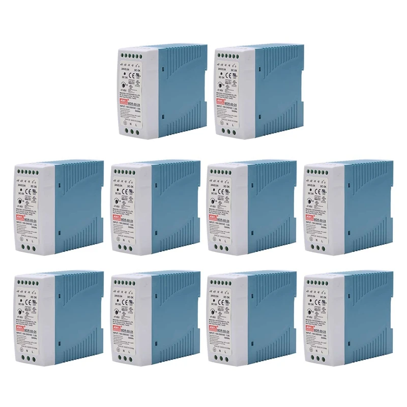 

NEW-10X MDR-60 24V 60W Din Rail Power Supply Ac-Dc Driver Voltage Regulator Power Suply 110V 220V