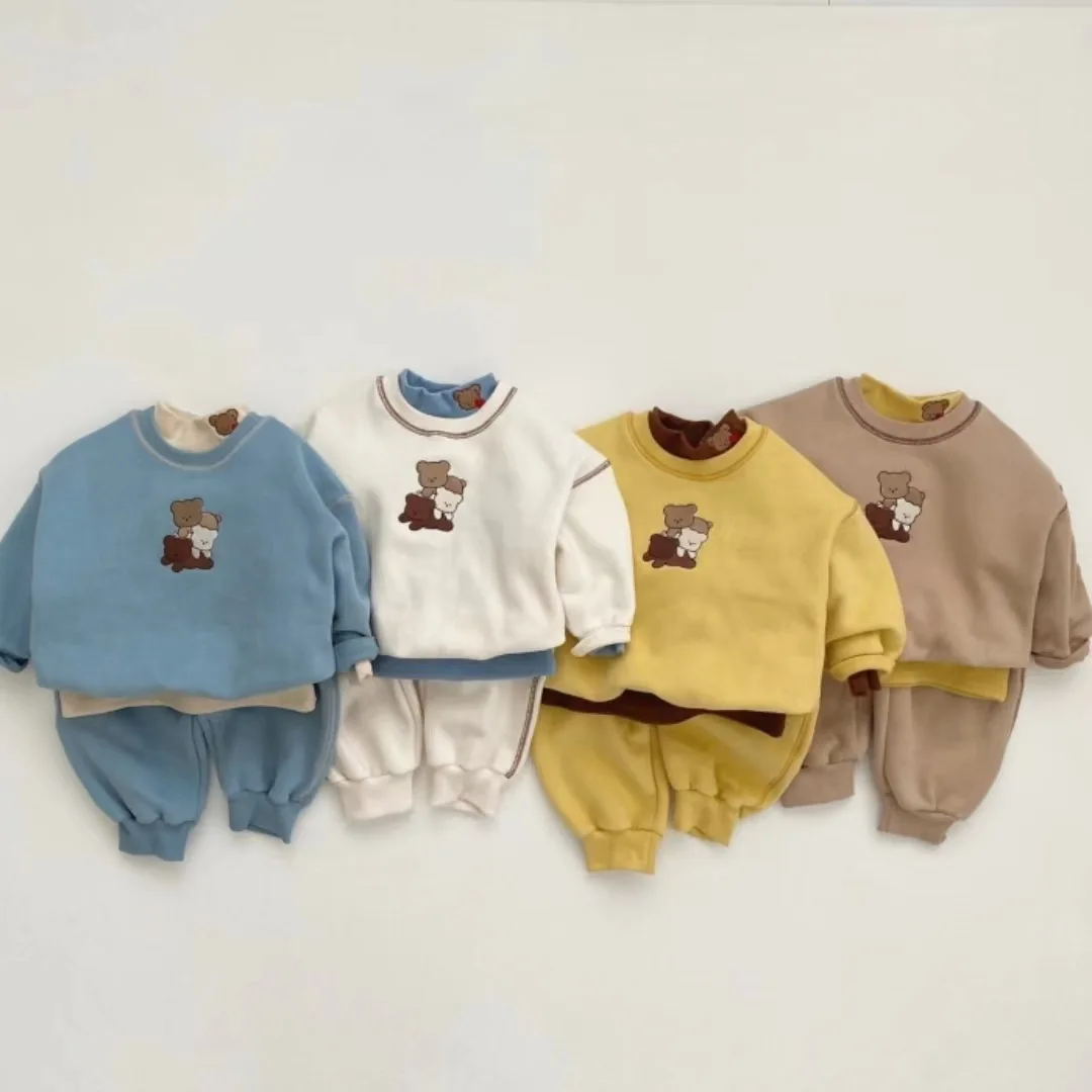 

Cute Toddler Baby Boys Girl Fall Clothes Sets Baby Girl Clothing Set Kids Sports Bear Sweatshirt Pants 2Pcs Suits Outfits 2023