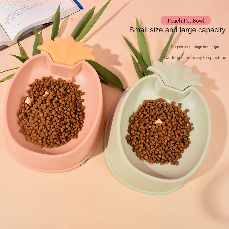 

Pet cartoon Food Set Plastic Bowl Pineapple Shape Pet Bowl Dog basin Food Bowl Drinking bowl