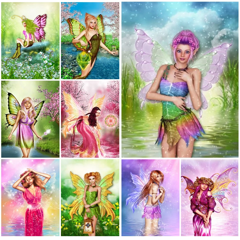 

Enchanted Fairies Elves Posters GIrl Cartoon Prints Wall Art Canvas Painting Home Decor Wall Pictures For Living Room Unframed