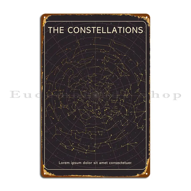 

Металлический плакат с созвездиями, плакат с табличкой для кухни, гаража, дизайнерская печать, винтажный оловянный плакат