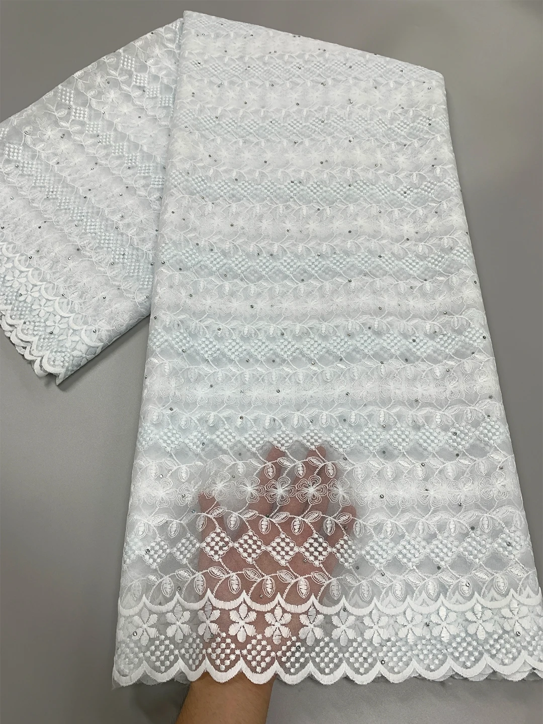 Горячая Распродажа французская молочная шелковая Тюлевая кружевная ткань 2023