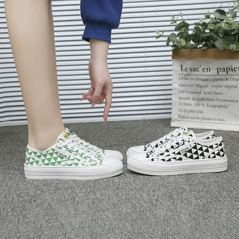 

2022 Spring Trend Casual Women's Canvas Platform Vulcanize Shoes Korean Fashion Comfortable Tennis Thick-soled Flattie Sneakers