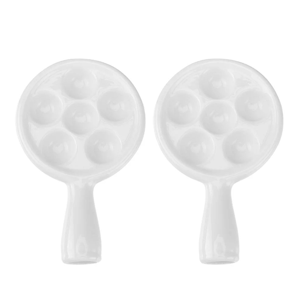 

Escargot Plate Dish Snail Oyster Pan Baking Serving Plates Tray Ceramic Snails Takoyaki Cooking Grill Shell Seafood Shells