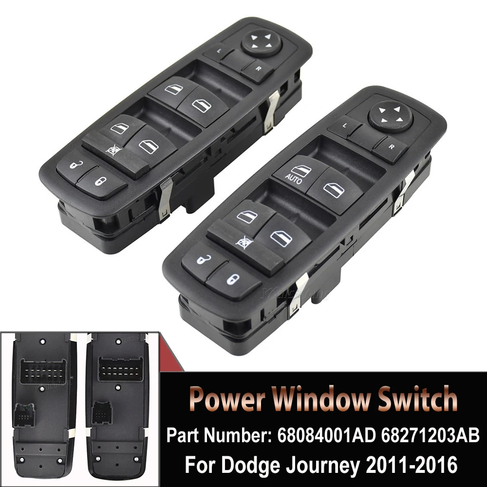 

Left Side Electric Power Master Window Switch 68084001AB 68084001AC, 68271203AB 68271203AA For 2011 2012 2013-2016 Dodge Journey