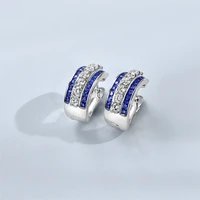 sherich hot sale 1 5mm high carbon diamond full diamond shiny sapphire earrings 925 sterling silver elegant noble woman jewelry