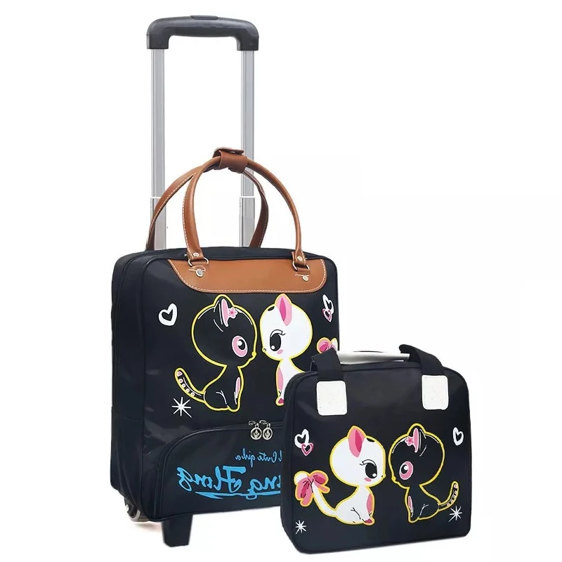 Rolling Luggage bag On Wheels Trolley suitcase with handbag Shopping for Girls vs kids Boarding Trolley travel bag Luggage Sets