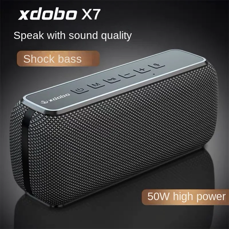 XDOBO X7 6600mAh 50W Portable Bluetooth Speaker Wireless Subwoofer Outdoor Music Loudspeaker Bass Column IPX5 Waterproof Boombox
