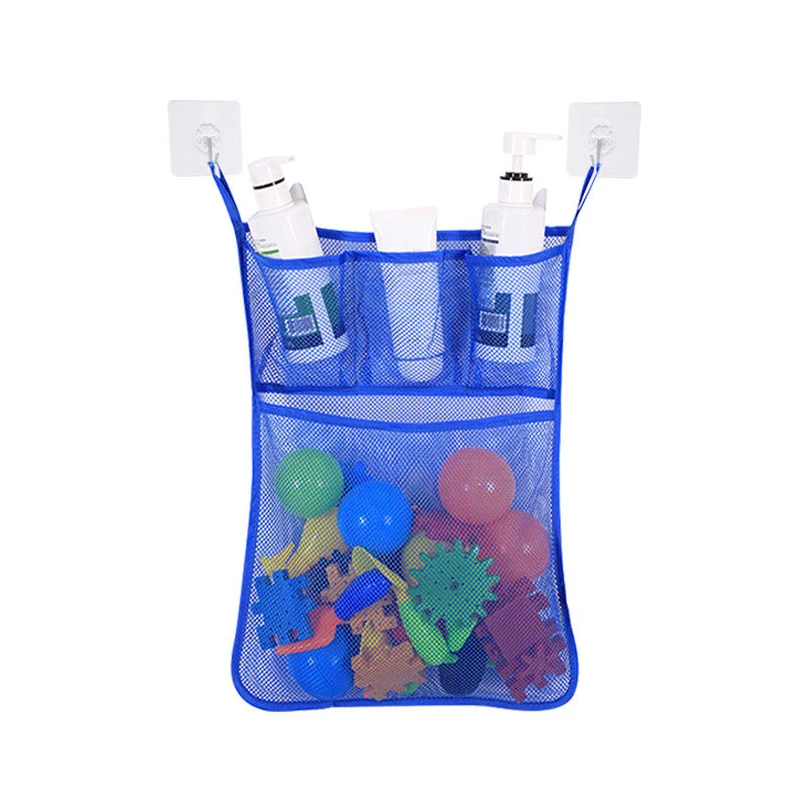 

Wall Hanging Storage Bag Bathroom Kitchen Mesh Baby Kids Organizer Net Bath Time Tidy Toy Suction Cup Bag Container Cocina