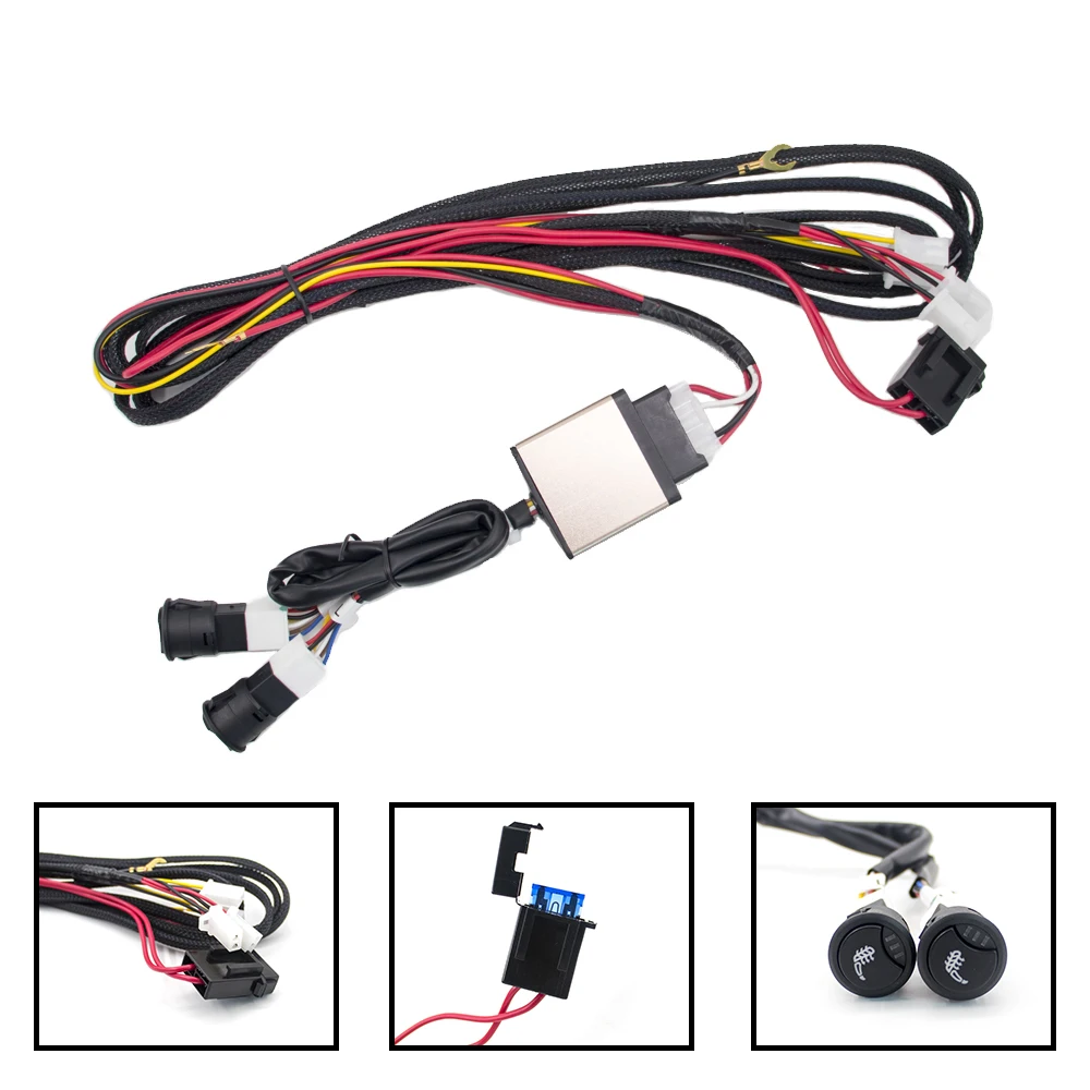 

Универсальные грелки из углеродного волокна для автомобильных сидений, 12 В, 3 уровня подогрева, Круглый двойной переключатель управления, комплект, зимний теплый чехол для сидений