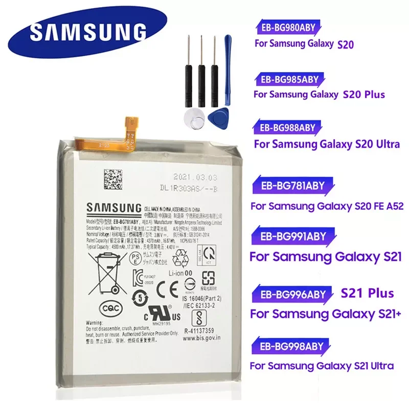 

Origianl Battery For Galaxy S20FE S20 S20+ S20 Plus S20 Ultra S21 S21+ S21 Plus S21 Ultra S20Plus S21Plus S20Ultra