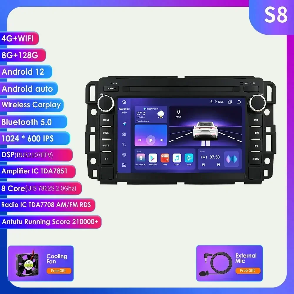 

Автомагнитола для Chevrolet Silverado Impala, мультимедийный проигрыватель на Android, с мультимедийным проигрывателем, для Chevrolet Silverado, Impala, подачи, подчеркивания, лавины, экспресс, GMC