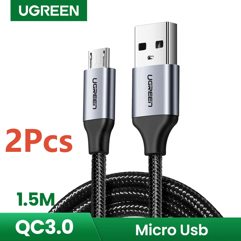 UGREEN-Paquete de 2 cables Micro USB de carga rÃ¡pida 3A, Cable USB...