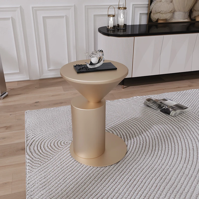 

Cute Gold Luxury Side Table Desk Metal Round Nordic Living Room Coffe Table Modern Design Mesa Auxiliar Salon Home Furniture