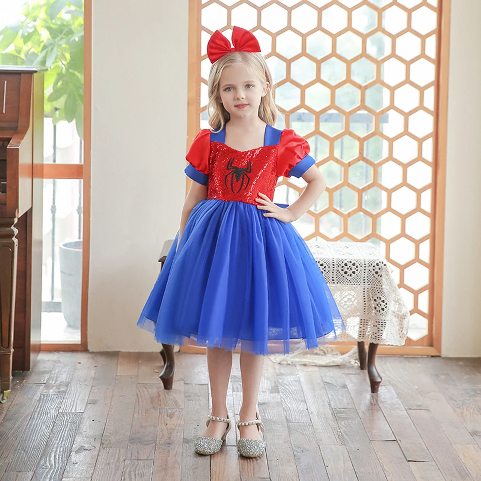 Платье принцессы для косплея Человек-паук подарок на день рождения маленьких