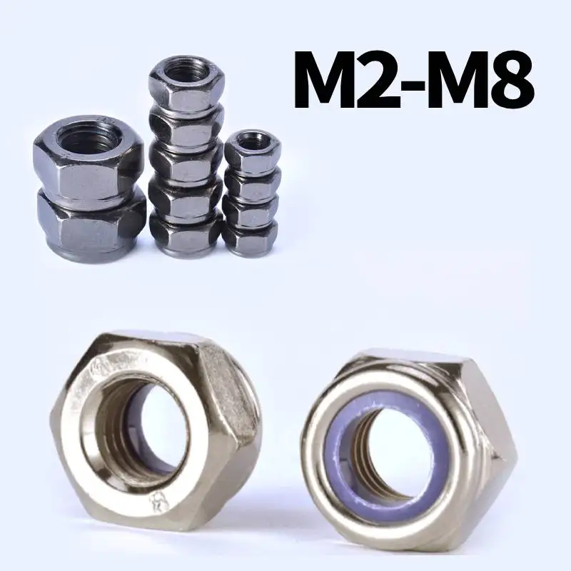 

Nickel Plated Black Nickel Self-locking Hex Nuts Anti-loose Self-locking Nut Anti-slip Screw Cap Non-slip Lock Hexagon Screw Cap