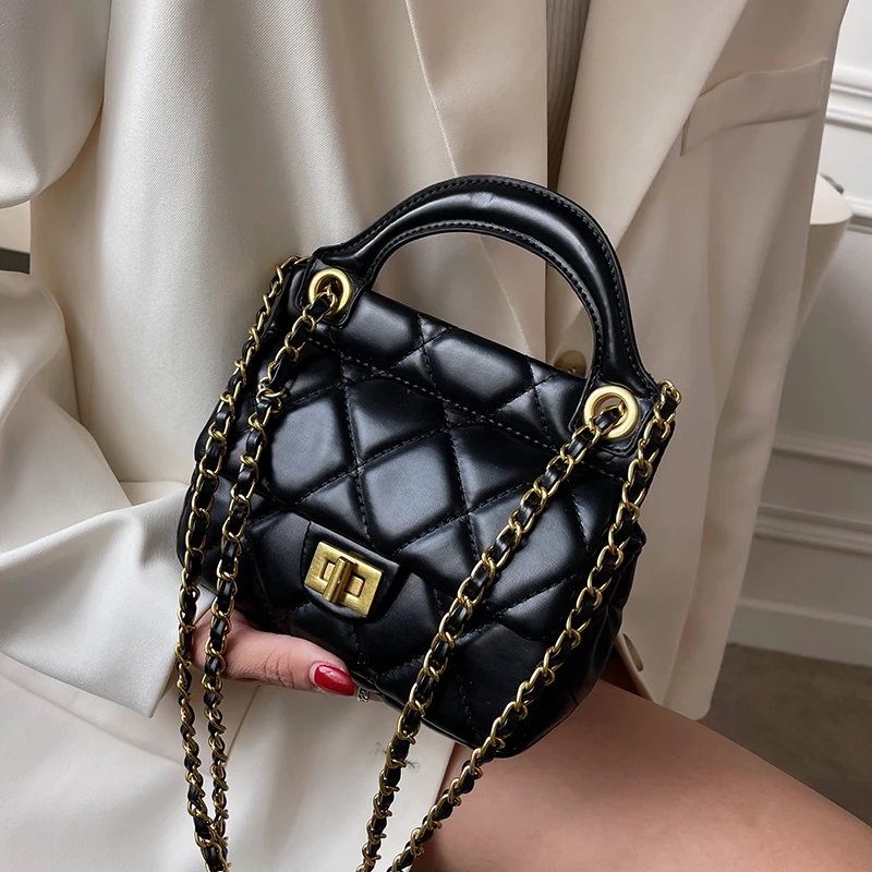 

2022 Mini PU Leather Crossbody Sling Bag Summer Trends Fashion Women Designer Handbag Cute Tote Luxury Shoulder Bag Short Handle