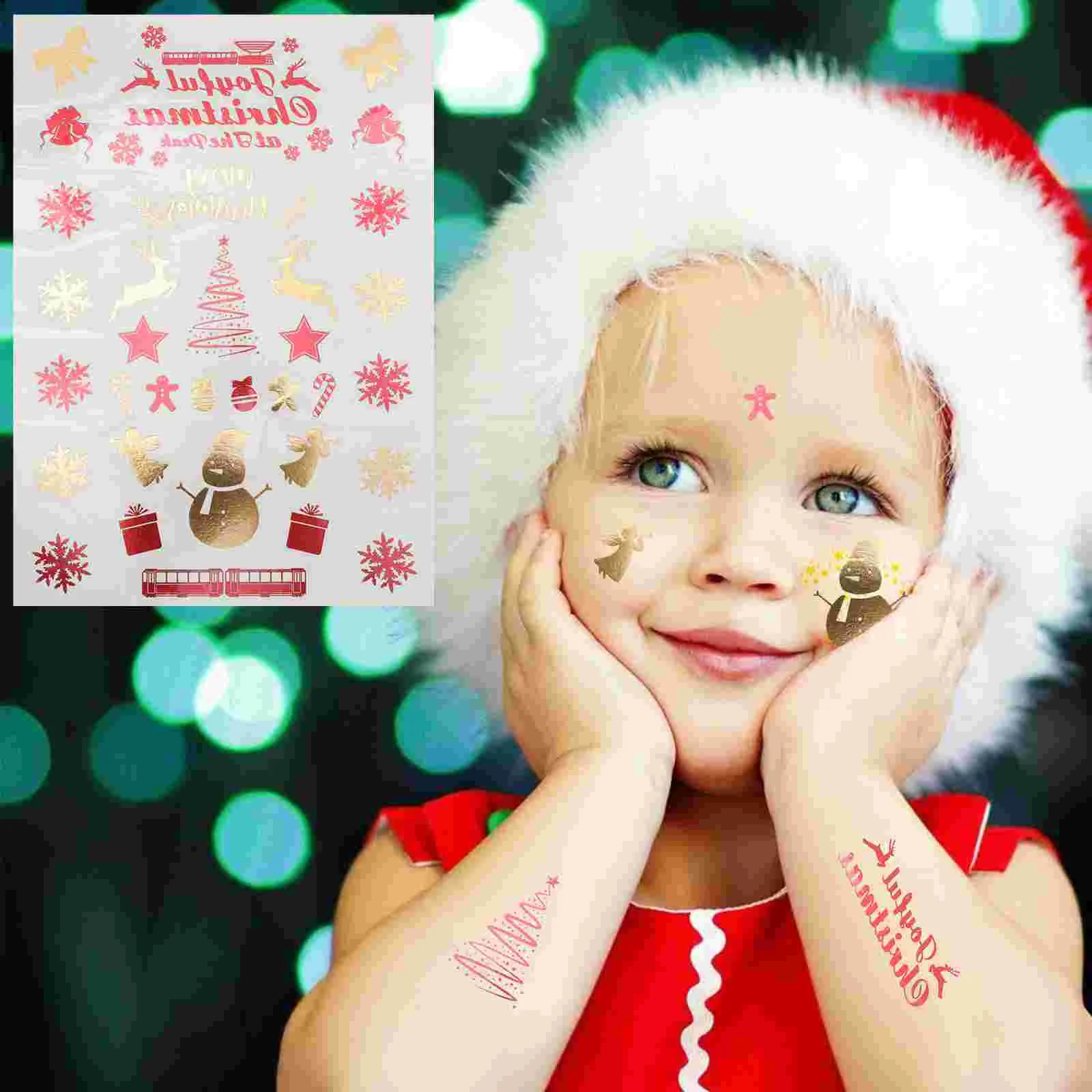 

Stickers Cartoonchristmas Body Tattoosmakesticker Tattooing Glitter Festival Kids Rhinestone Party