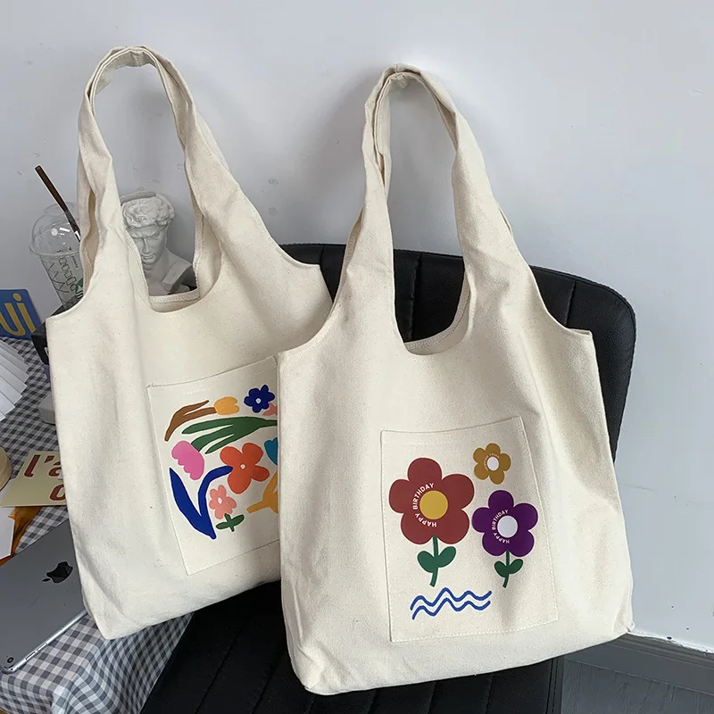 

Japanese Fashion Canvas Shoulder Shopper Bag for Women 2023 New Trend Large Woman Tote Bag Casual Cotton Cloth Female Handbags