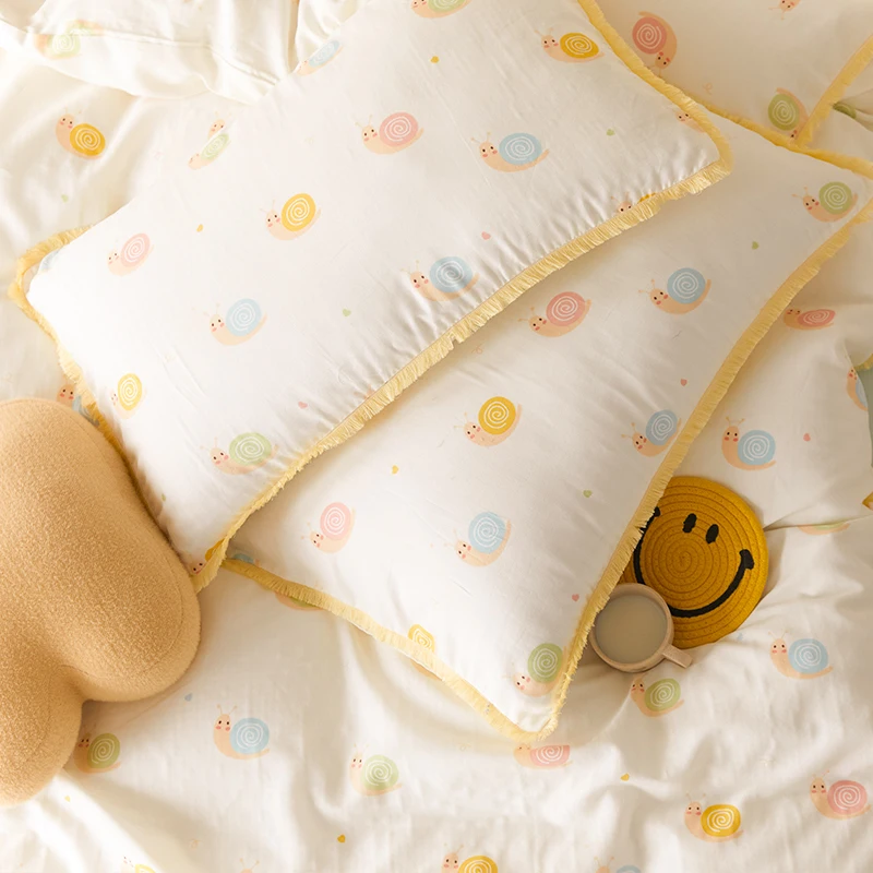 Cute Little Fish G Baby-Grade Soft Glutinous Pure Cotton Double-Layer Yarn Bed Sheet Single Piece Adult Naked Sl...
