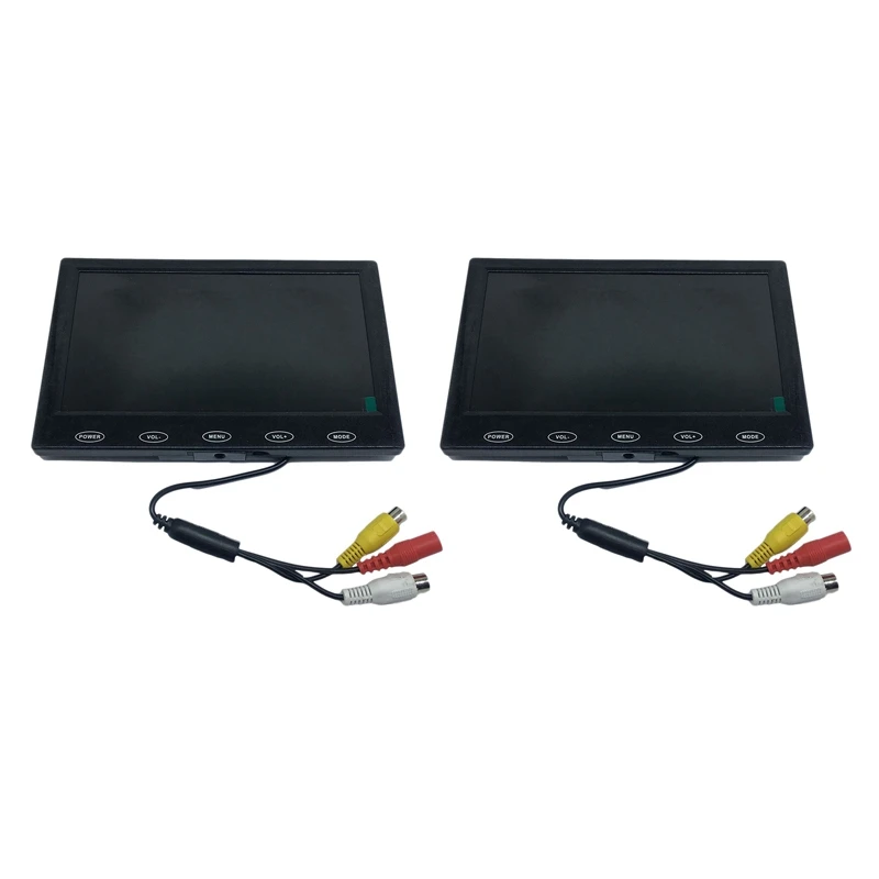 

2X 7-Inch TFT LCD Monitor Color TFT LCD 800X480 DC 12V Monitor Video+AV Cable DVD VCR For Car Home Wall Display