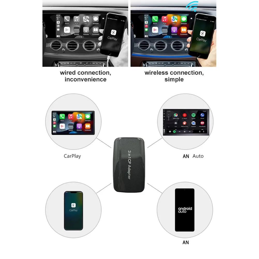 CP-300 2 + 8G CarPlay Ai Box беспроводной телефон зеркальная ссылка хромированная линия AirPlay