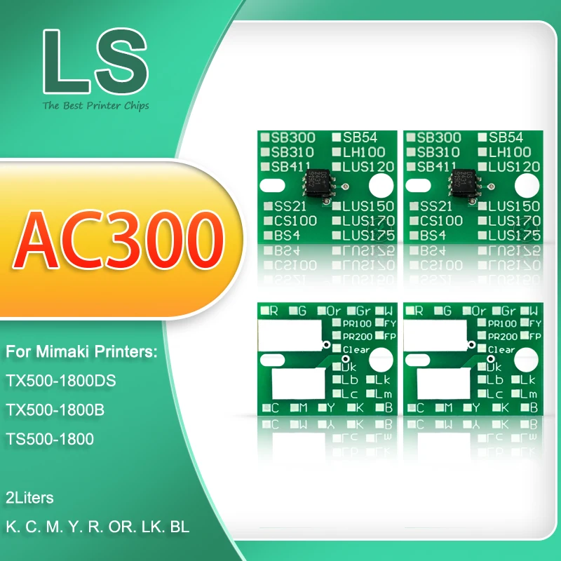 

2Liter AC300 Cartridge Chip IC Chip For Mimaki TX500-1800DS TX500-1800B TS500-1800 Printer 2000ml AC300 Chips