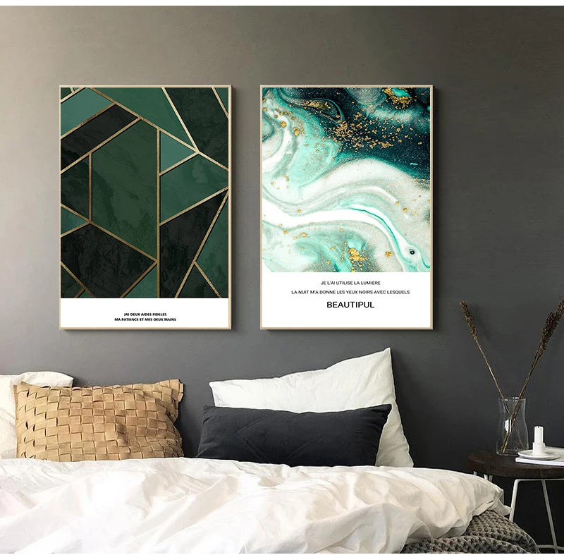 Скандинавские горы реки Геометрическая фигурка настенная живопись на холсте