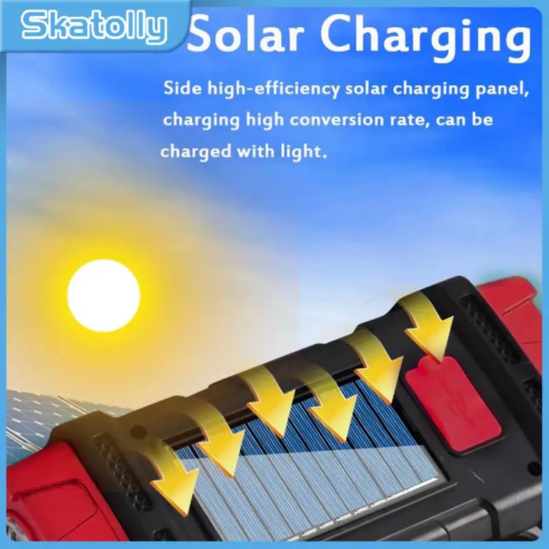 

Light Solar Flashlight Portable Battery Usb Charge Emergency Light Charging Baoying Emergency Light Camping Lantern 2400mah