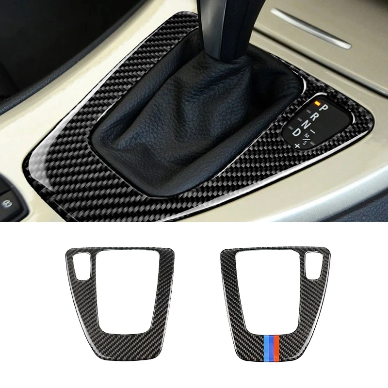 

Стайлинг автомобиля, панель управления переключением передач из настоящего углеродного волокна, наклейка, отделка для BMW 3 серии E90 E92 e93 2005-2009 2010 2011 2012