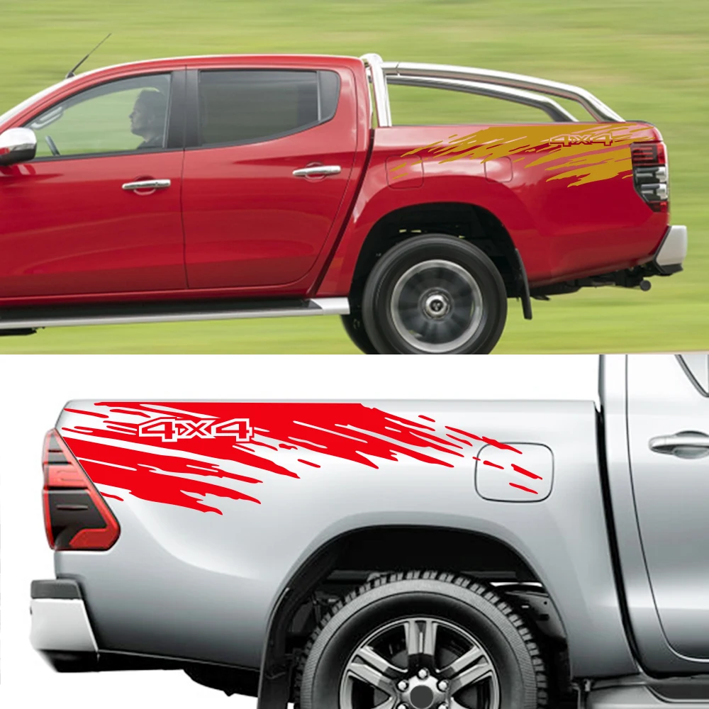 

Наклейка-брызговик для платформы пикапа для Ford F150 Hiliux Toyota Dodge RAM Isuzu Dmax GWM Cannon, декоративная наклейка для грузовика, автомобильный комплект бр...