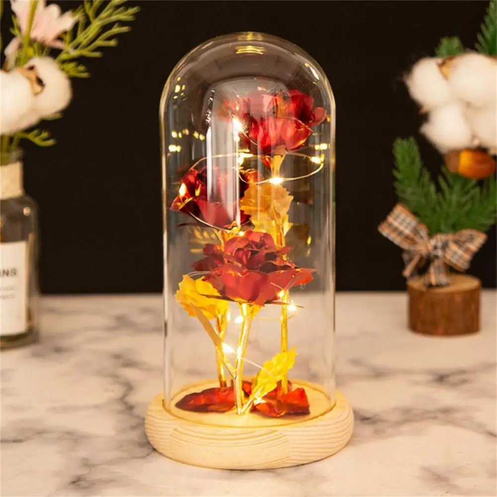 

Long Lasting Wonderful Eye-catching Charming Light String Flower Ornament Vibrant Color Galaxy Rose Attractive for Home