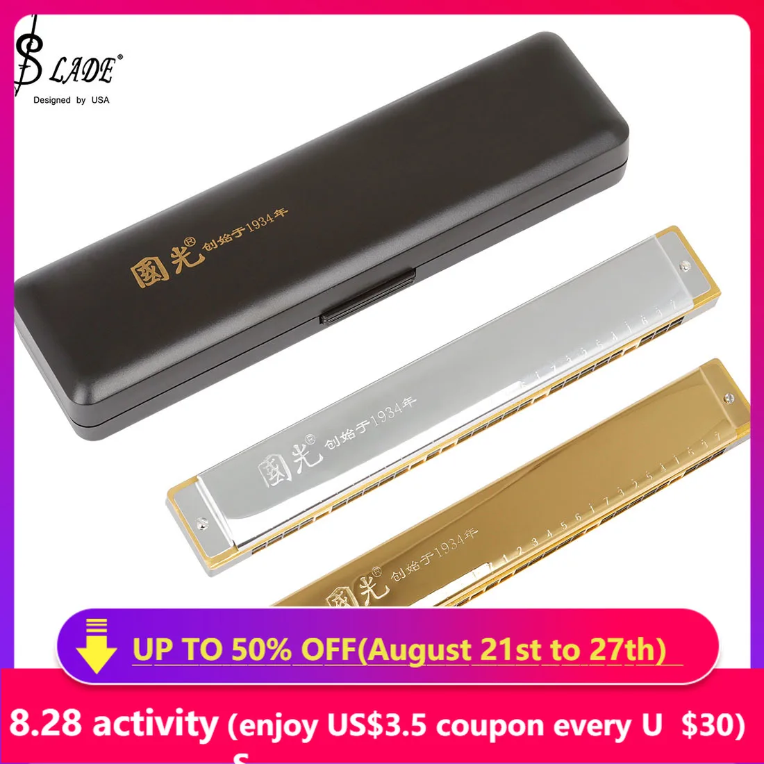 Гармоника Guoguang с 28 отверстиями, полифоническая гармоника с акцентом, профессиональная гармошка для студентов и начинающих, инструменты для работы по дереву