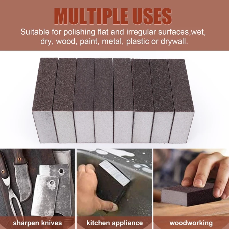 8 упаковок шлифовальных губок крупные мелкие шлифовальные блоки зернистость 60-220