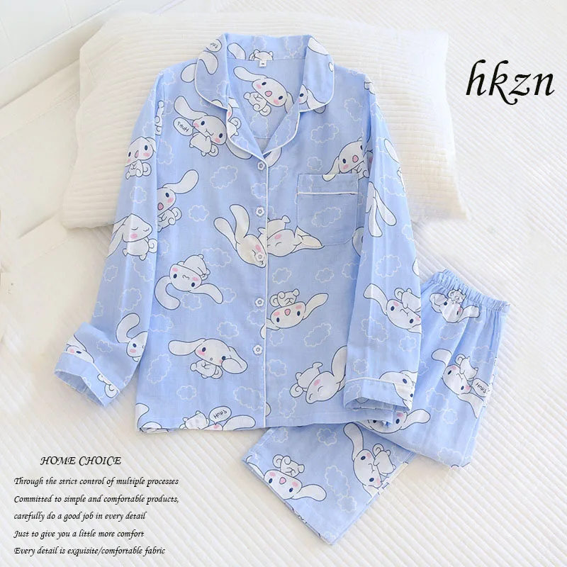 

Women Pajamas Set Long Sleeve Sleepwear Women Cotton Comfort Nightgown Female Summer Korean Lounge Wear Set Women Home Clothes